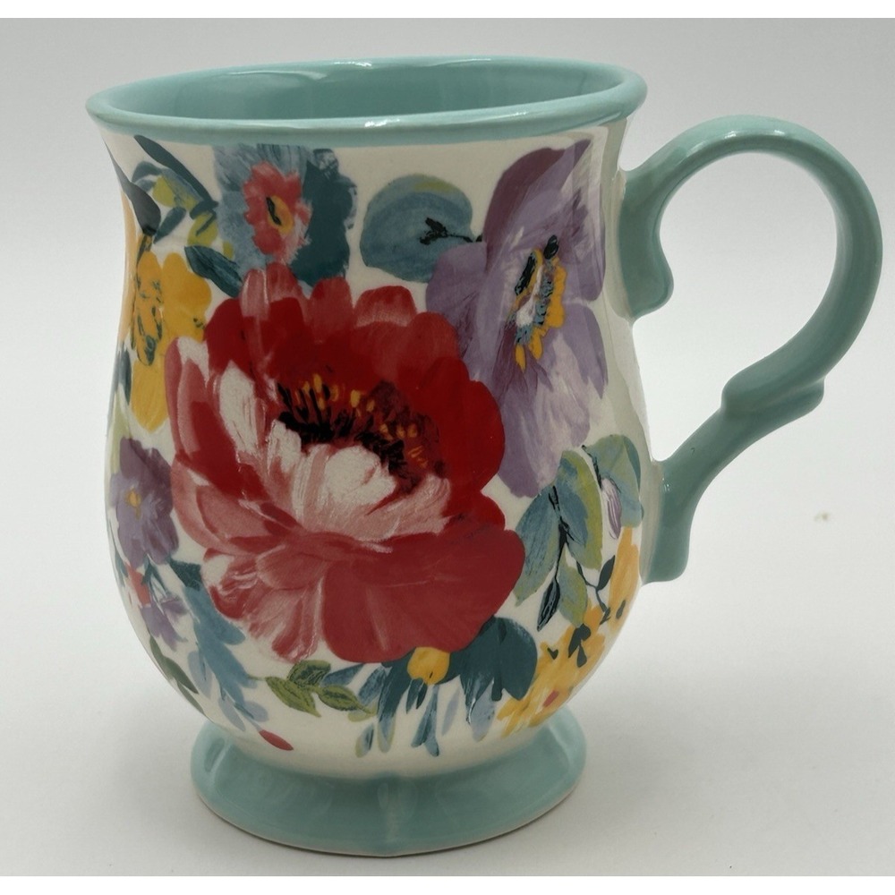 Pioneer Woman Sweet Romance Blossoms Blue Floral Collection Tea Coffee Cup Mug